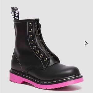 Dr Martens 1460 Pink Sole Wanama Leather Jungle Zip Boots Size 5